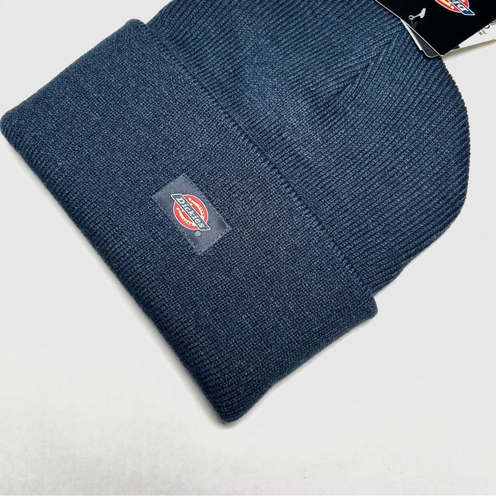 NWT Dickies Men’s Acrylic Cuffed Beanie Hat Navy Blue - Picture 4 of 4